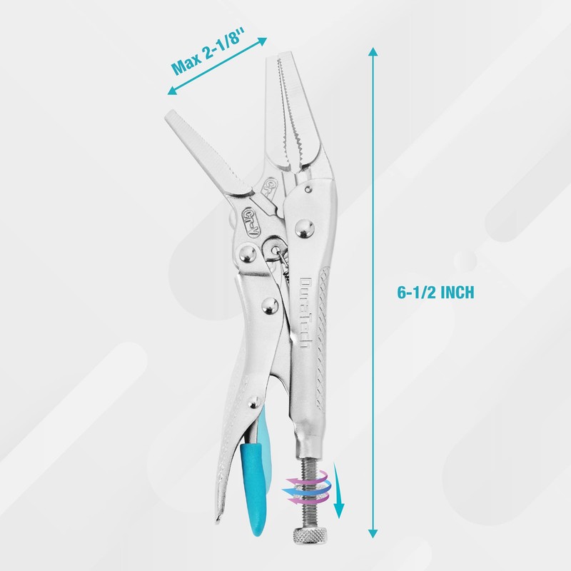 DURATECH 6-1/2Inch Long Nose Locking Pliers, Premium Cr-V Construction, Long