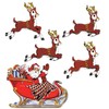 Vintage Christmas Santa & Sleigh Cutouts