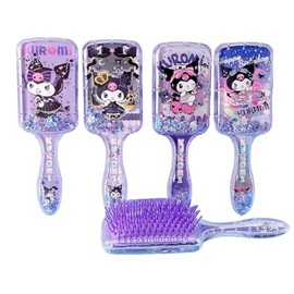 FEIFEI'S BOW Princess mermaid Hair Brush,Paddle Hairbrush for Girls Kids,Easily Glide Through Knots No Pull Glitter Bristle Tangle Brushes Sequin airbag comb Gift (Melody)