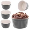 KADAX Soufflé Moulds Set, 3 Pieces, Diameter 9 cm, Crème