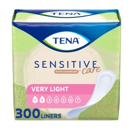 TENA Sensitive Care Panty Liners for Women, Very Light Absorbency, Extra Coverage, Sensitive Care - 300 Count