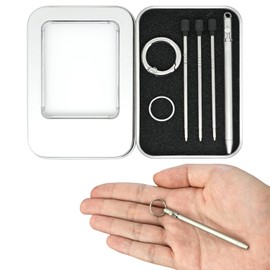 Origin-Joy 2 Pack Mini Pen Set, Small EDC Keychain Metal Pen, Short Micro Tiny Bolt Action Pocket Pen with 6 D1 Refills for Travel & Wallet (Sandblasting)