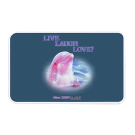 Fabulous Metallbox, Blau – Live Laugh Love 2019 Parodie Collage Vintage Illustration Art Humor Delfin Meme – 11 x 18,5 x 5,5 cm – Aufbewahrungsbox, Schlüssel, Werkzeug, Brotdose, Zucker, Kekse