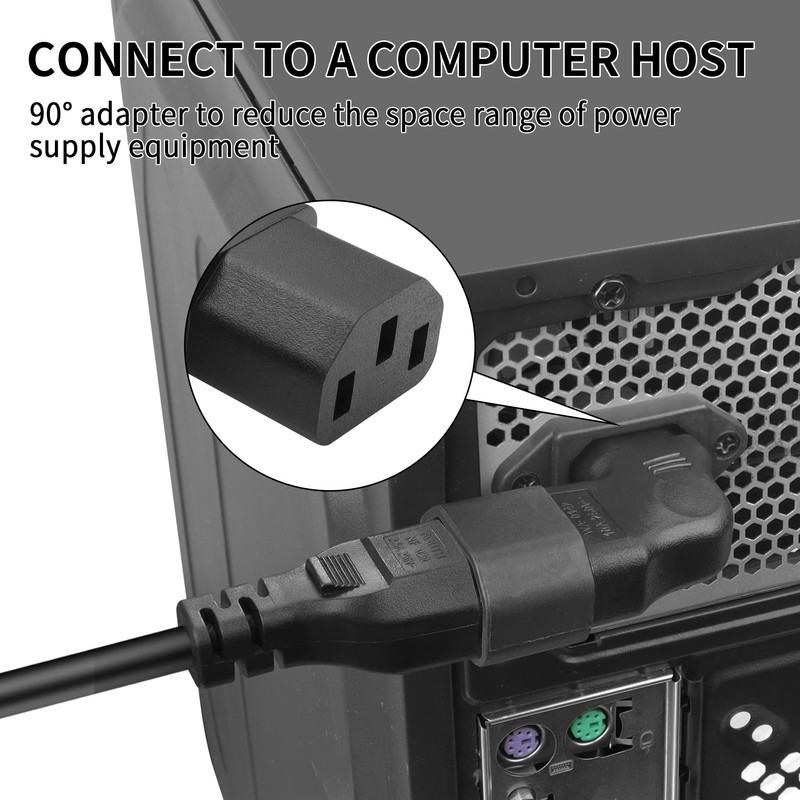 C14 to C13 Power Adapter YACSEJAO 2PCS IEC320 C14 to
