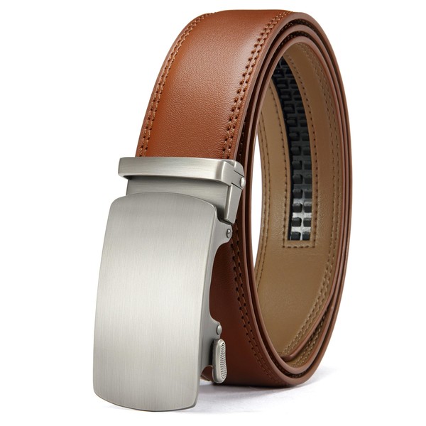 YOETEY Automatic Belt Men's Leather Without Holes, Leather Belt Men's