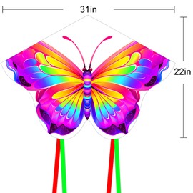 HENGDA KITE HENGDA KITE 2 Pack Butterfly Kite,for Kids and Adults,Easy to Fly,Excellent Fabric and Structure Design,The Pictures are Beautiful in high Definition,Suitable for Beginners(31x22)