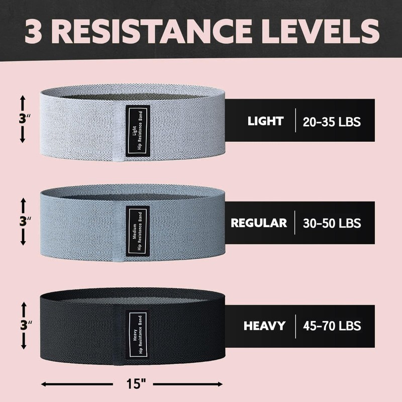 Resistance Bands for Legs and Butt, Fabric Exercise Loop Bands