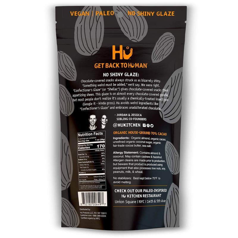 Hu Hunks Vegan Chocolate Covered Almonds With Sea Salt |