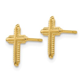 Auriga Fine Jewelry 14K Yellow Gold Yellow Polished Cross Stud Earrings