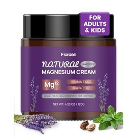 Locin de magnesio para dormir, crema de magnesio (300 mgcucharadita) para alivio muscular, mantequilla de magnesio para hidratacin profunda con...    