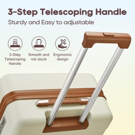 imiomo 3 Piece Luggage Sets,Suitcase with Spinner Wheels,Luggage Set Clearance for Women, Lightweight Rolling Hardside Travel Luggage with TSA Lock (Beige, 2 piece set (BP/20))