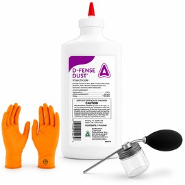 Defense Dust Insecticide – Long-Lasting, Moisture-Resistant Pest Control for Indoor & Outdoor Use (1 lb) | Includes Puffer | Premium USA Supply Gloves for Safe Eradication