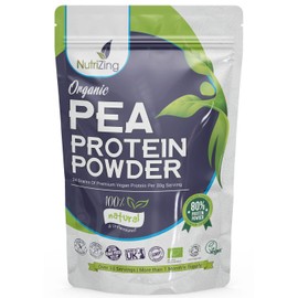 NutriZing Award Winning Vegan Pea Protein Powder - Organic & Pure - Canadian Peas - No Soy, No Gluten - 1kg Pouch - Keto & Paleo Friendly by NutriZing