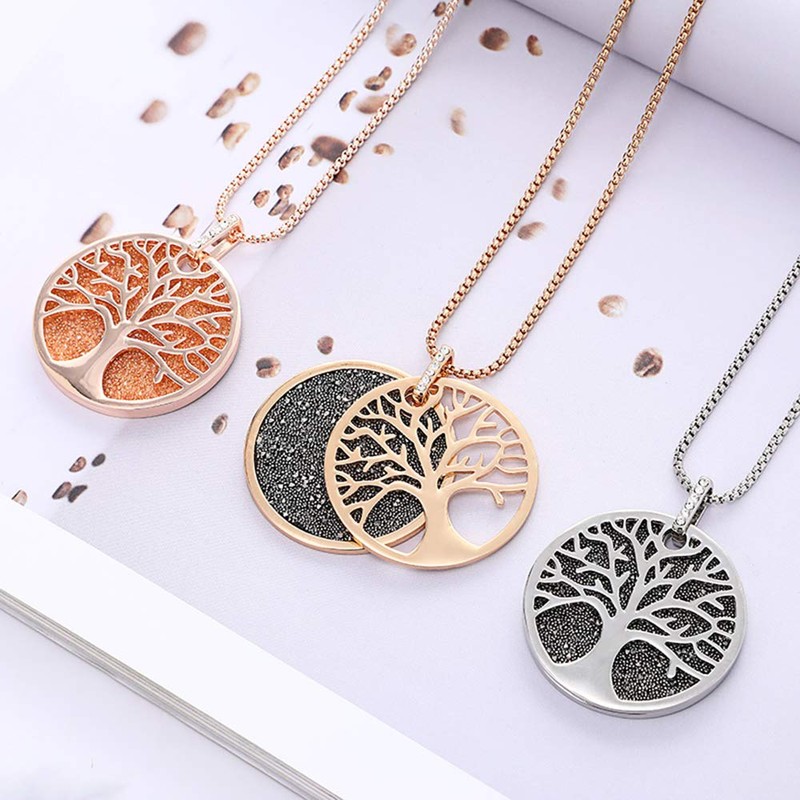 Ouran Tree of Life Pendant Necklace for Women, Hypoallergenic Silver