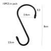 Sheporse 10PCS S Clothes Hooks for Hanging, 8cm Black Heavy