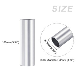 METALLIXITY 6063 Aluminum Tube (25mm OD x 22mm ID x 100mm L) 2Pcs, Aluminum Round Tubing - for Home Furnishing, Machinery, DIY Handicraft