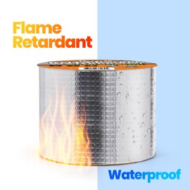 TAPEBEAR Butyl Tape Waterproof Sealant Tape 6inch x33feet, Aluminum Foil Duct Sealing Tape for RV Roof Repair, Boat and Pipe Sealing, Silicone, Glass & EDPM Roof Leak Patching, Silver, 6Rolls