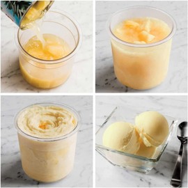 Dpofirs Pintas de Helado para NC301 NC300 NC299AMZ Series Ice Cream Maker, Paquete de 4 Contenedores con Tapas de Repuesto para Pintas Creami, Contenedores de Pinta de Helado