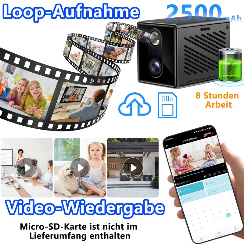 SecuraLen Mini Camera, 2-Way Talk WiFi Camera, WiFi Penetration Through