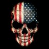 4x3 Inch Reflective America Death Skull USA Flag Decal