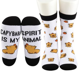 JNIAP Capybara Socks Capybara Lovers Gifts Capybara Is My Spirit Animal Capybara Themed Gifts, Capybara Sock, Large