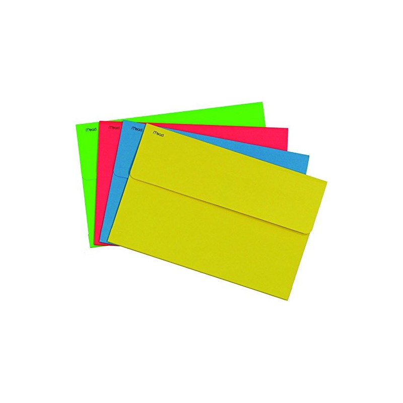 Mead 35364 Brite Wallet, Legal Size, 10x15-Inch, Assorted Fluorescent Colors