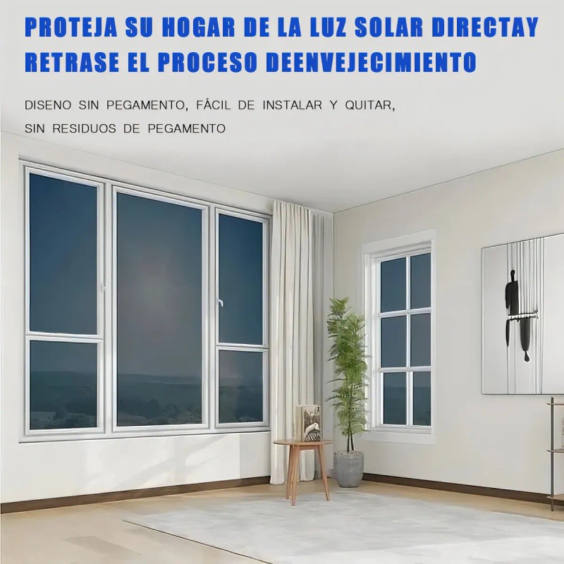 Película Espejo Privacidad Briofox 90x500cm Aislante Térmico Protección UV