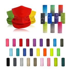 PSQIYMP Face Masks for Men & Women, Multifunctional Neck Gaiter Bandanas, UV Protection, Breathable, Windproof Face Cover for Cycling, Running, Hiking, Outdoor Sports (Muti-color, 36)