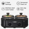 Sunvivi Double Slow Cooker,2 Pot Small Mini Crock Buffet Servers