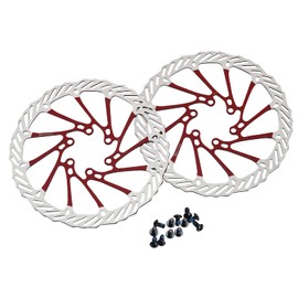 Dymoece Pack of 2 Bicycle Brake Discs 6 Holes with 12 Screws Compatible with Shimano Tektro Avid Magura Hayes 160 mm/180 mm