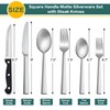LIANYU 72-Piece Matte Silverware Set with Steak Knives, Stainless Steel