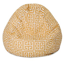 Eclectic Classy Friendly Outdoor Bean Bag Chair Lounger Size 22'' H x 28'' W x 28'' D | Utmost Comfort Aesthetic Soft Ultra Plush Stain & Water Resistant Fluffy Comfy Cool Cozy Large Citrus Color