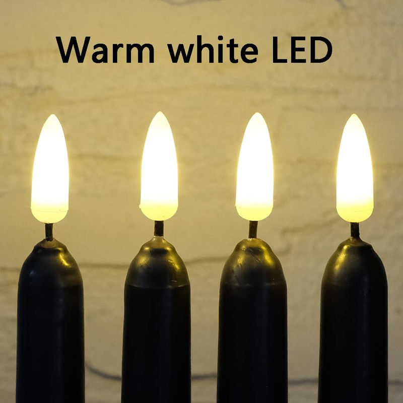 NONNO & ZGF 10 Pack Black 11'' LED Wax Covered