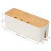 Cable Tidy Box, Larger Cables management box, with Bamboo Lid