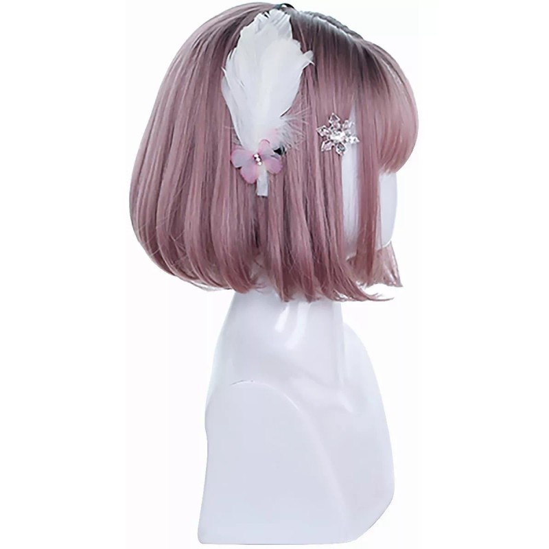 Jorla Peluca Corta Rosa Natural Con Cequillo Short Bob Wig