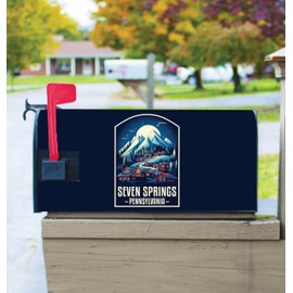 Seven Springs Pennsylvania Snowy Village Design Souvenir Magnetic Mailbox Cover
