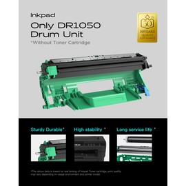iNKPAD DR-1050 Drum Compatible with Brother DR1050 Drum TN-1050 Toner for MFC-1910W MFC-1810 DCP-1612W DCP-1610W DCP-1512 DCP-1510 HL-1210W HL-1212W HL-1112 HL-1110 (1 Drum Unit )
