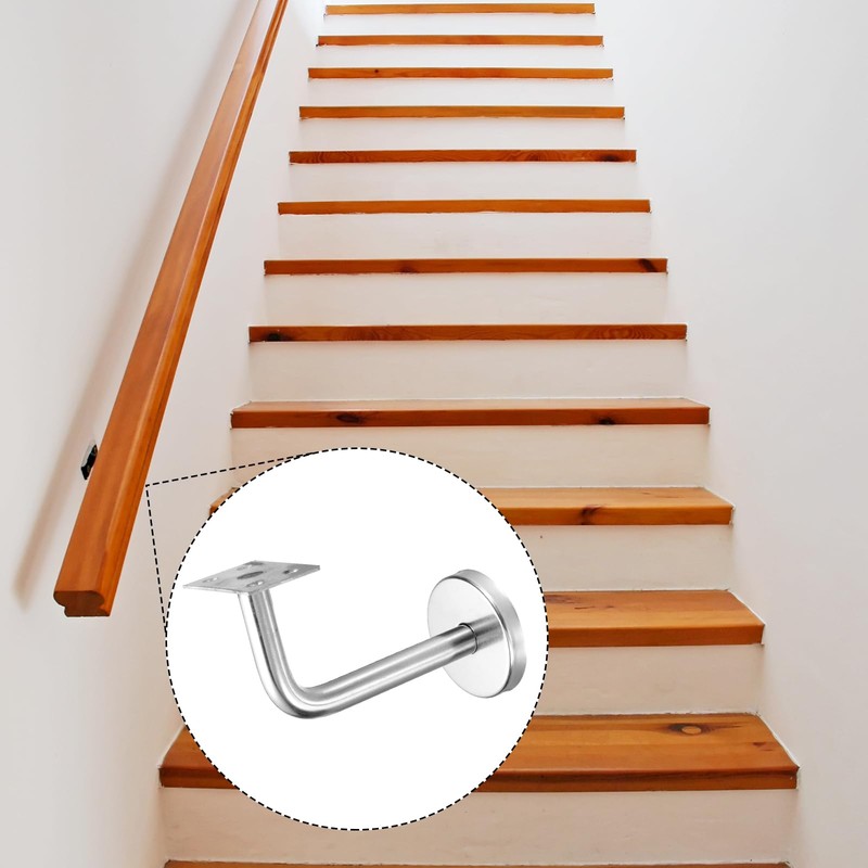 uxcell 2Pcs Stainless Steel Hand Rail Brackets, 4" Flat Handrail