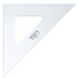 Graphoplex Set Square 45 ° 3 Straight Edges Transparent 26 cm transparent