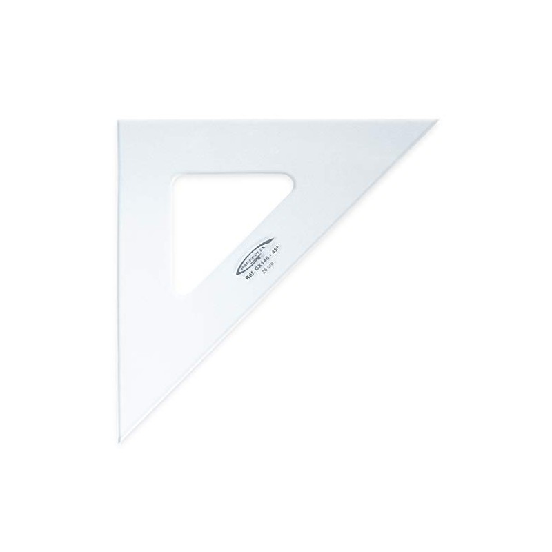 Graphoplex Set Square 45 ° 3 Straight Edges Transparent 26