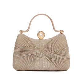 Inkfew Clutch Purses for Women Handbags Shiny Sequin Wedding Shiny Silver Clutch Purses with Chain,Wedding Prom Party Club