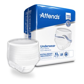 Disposable Pull On Unisex Adult Absorbent Underwear with Tear Away Seams, X-Large, Moderate Absorbency, 4 Bags per Case