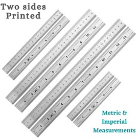 Mr. Pen- Machinist Ruler, 4 Pack, (6, 8, 12, 14 Inch), Stainless Steel Metric & Imperial, Precision Measuring Tool, 1/64", 1/32", 0.5 mm Graduation for Engineering, Carpentry, Drafting, Office, School