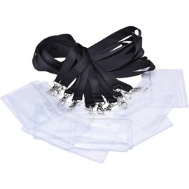 Dianelhall Set of 10 Card Cases with Lanyard with Lanyard Name Tag for Business, Exhibition and Office