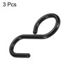 HARFINGTON 3pcs 2.4" Plastic S Hooks - Black