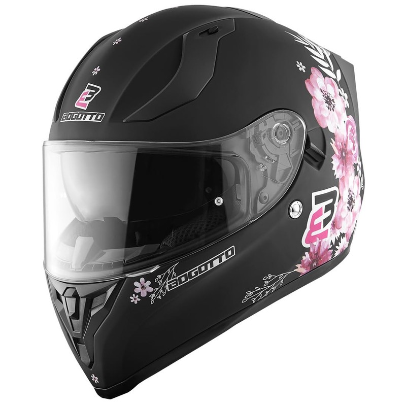 Bogotto H128 Fiori Helmet, Black/Pink, M