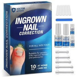 Ingrown Toenail Treatment 1Kit, Ingrown Toenail Corrector Tool, Professional At-Home Correction Strips with Titanium Alloy for All Foot Sizes, Lasting Results in 4-6 Weeks