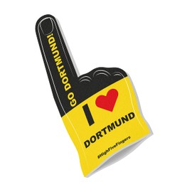 HIGH FIVE FINGERS Dortmund Flag My City Flag Foam Hand for Football, Handball, Athletics, Fan Item for Games, Stadium and Events, One Size, 40 x 20 x 2.5 cm