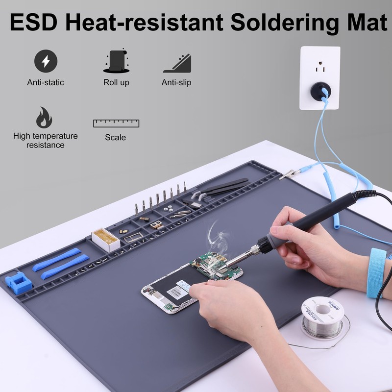 Premium Heat Resistant 932°F 20.7" x 13.4" Magnetic Anti-Static Mat