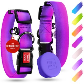 Nylon Dog Collar with Airtag Holder - Adjustable Dog Collar for Large Dogs, Small & Medium Dogs - Breakaway Puppy Collars for Large Breed Dogs - Boy & Girl Dog Collars with Durable Plastic Buckle